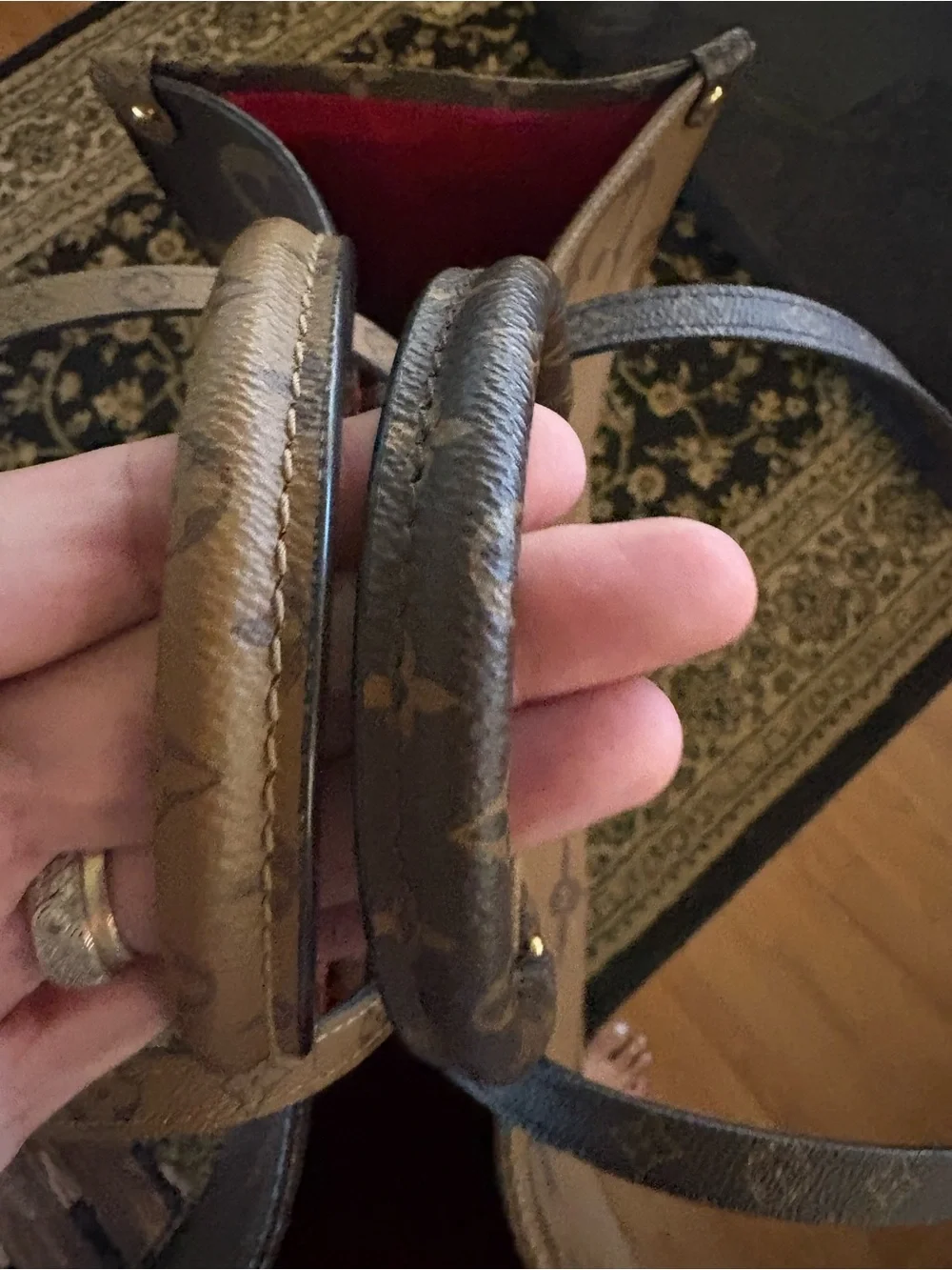 Louis Vuitton OTG GM Reverse Tote with Red Interior